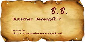 Butscher Berengár névjegykártya